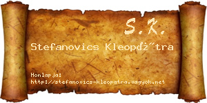Stefanovics Kleopátra névjegykártya
